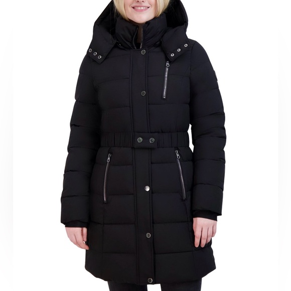 ❤️ NWT NAUTICA BELTED PUFFER COAT NAVY BLUE SIZE MEDIUM - Picture 5 of 6